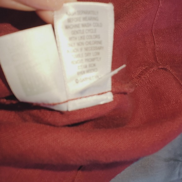 Garnet Hill Women's Dress  Linen Sleeveless Red Button Front Casual Shift Size 6 - Picture 13 of 14